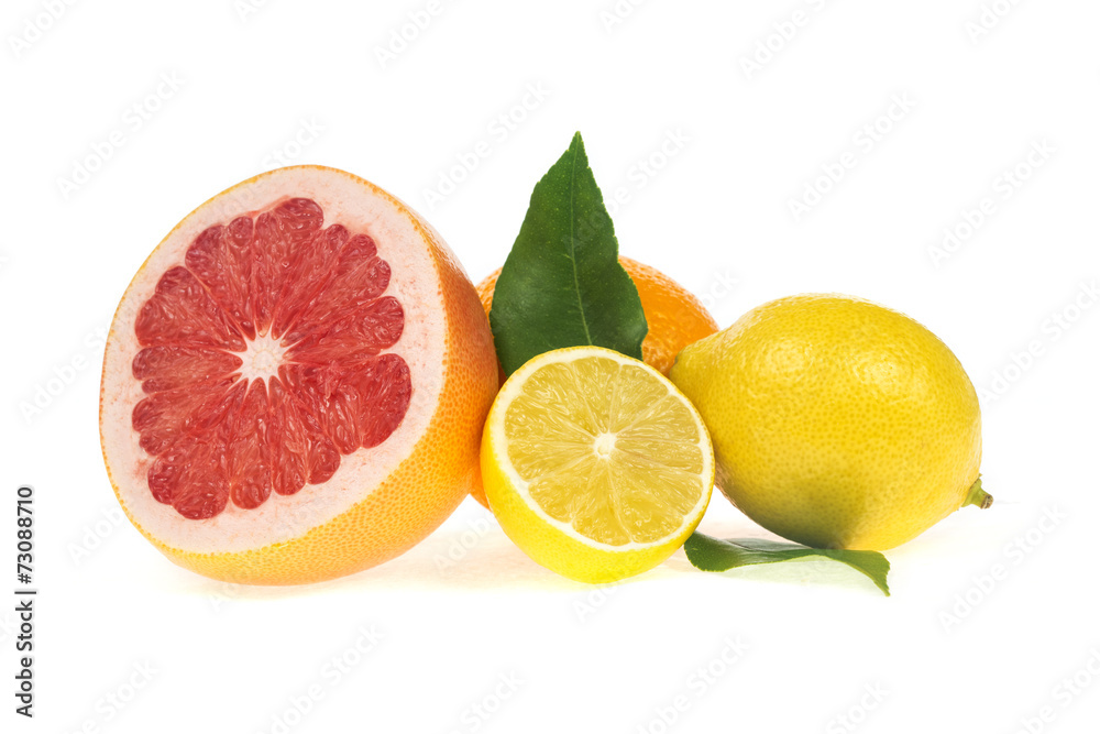 Citrus fresh fruit isolated on a white background Citrus fresh fruit isolated on a white background
