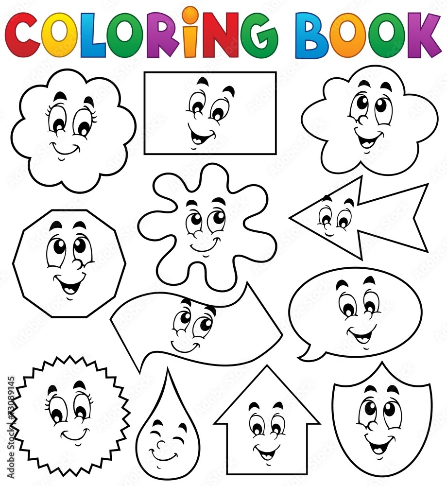 Fototapeta premium Coloring book various shapes 2