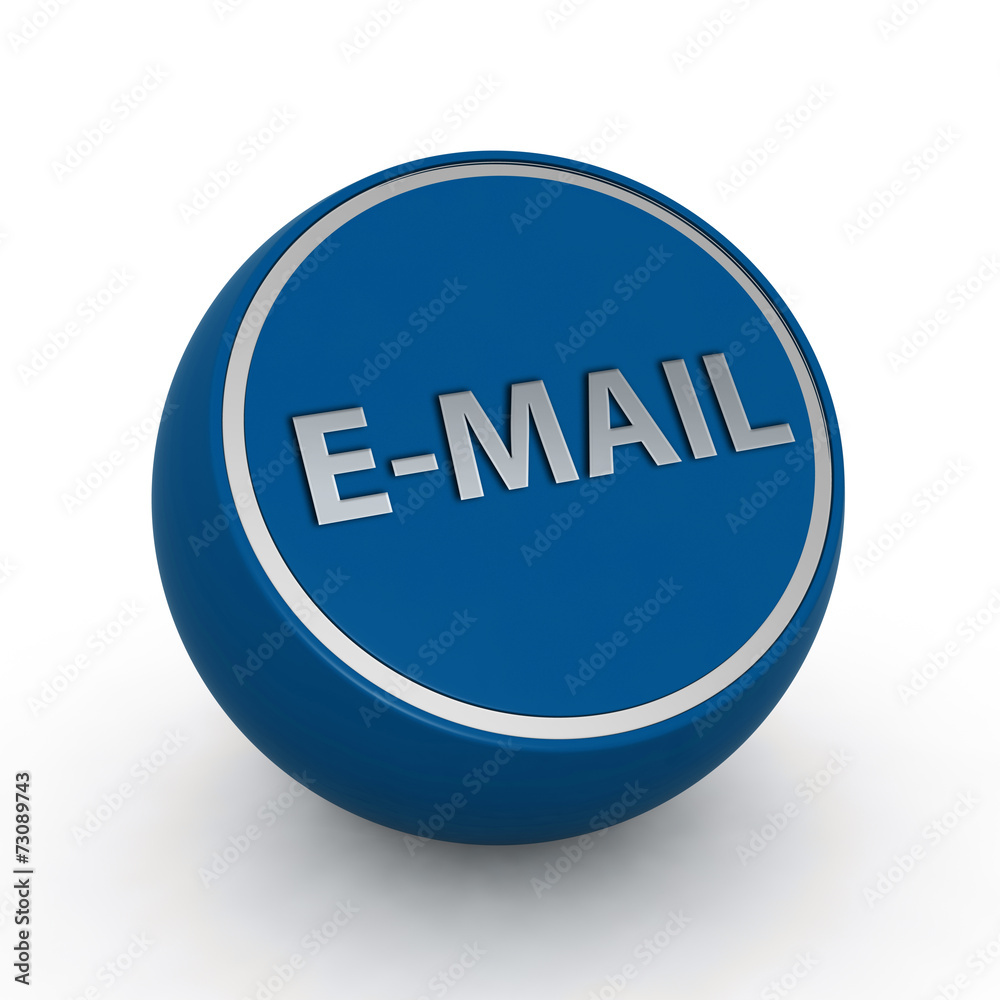 E-mail circular icon on white background E-mail circular icon on white background