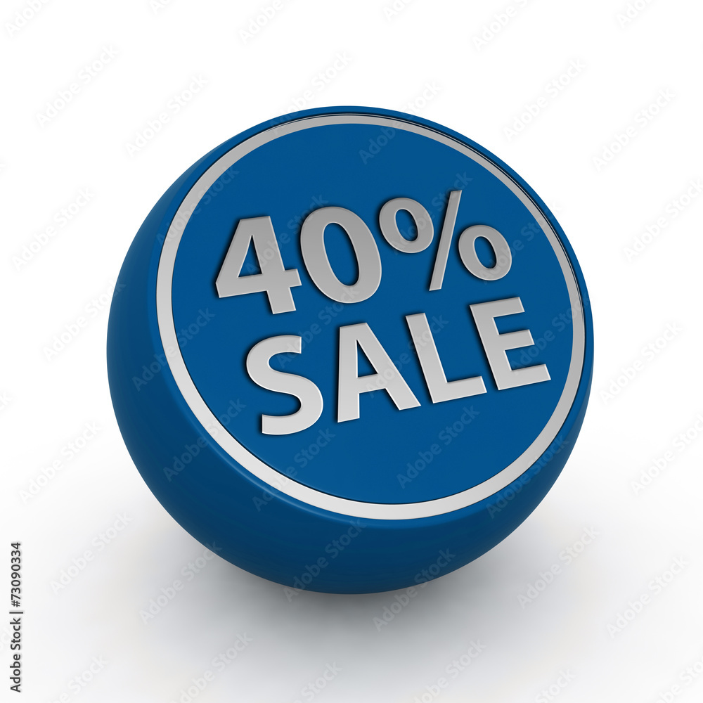 Sale forty percent circular icon on white background Sale forty percent circular icon on white background