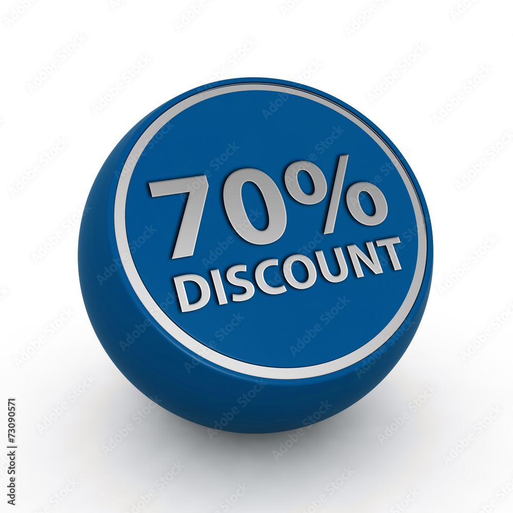 Discount seventy percent circular icon on white background Discount seventy percent circular icon on white background