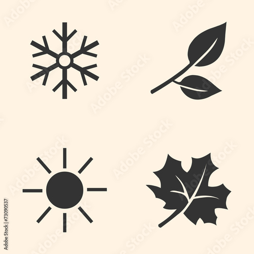 Vector Set of Seasons Icons.
