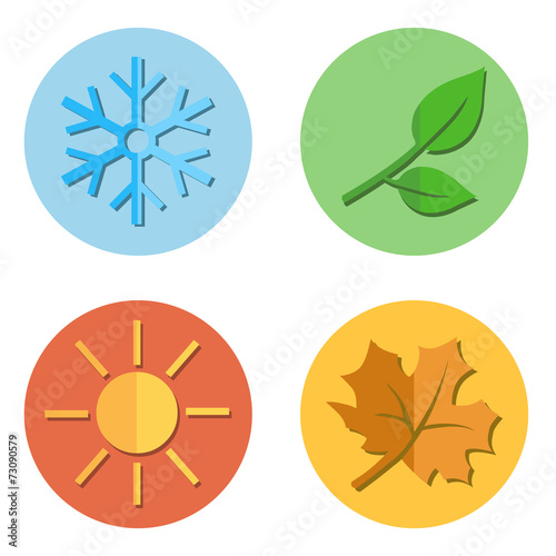 Vector Set of Seasons Icons.