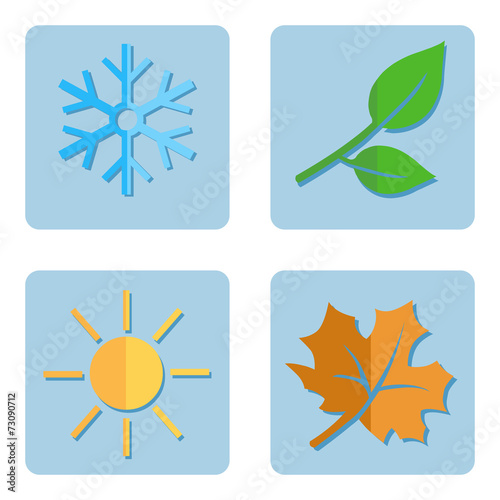 Vector Set of Seasons Icons.