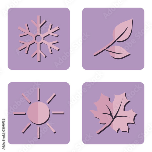 Vector Set of Seasons Icons.