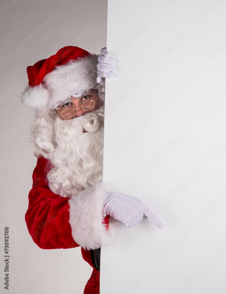 Naklejka premium Photo of Santa Claus with eyeglasses.