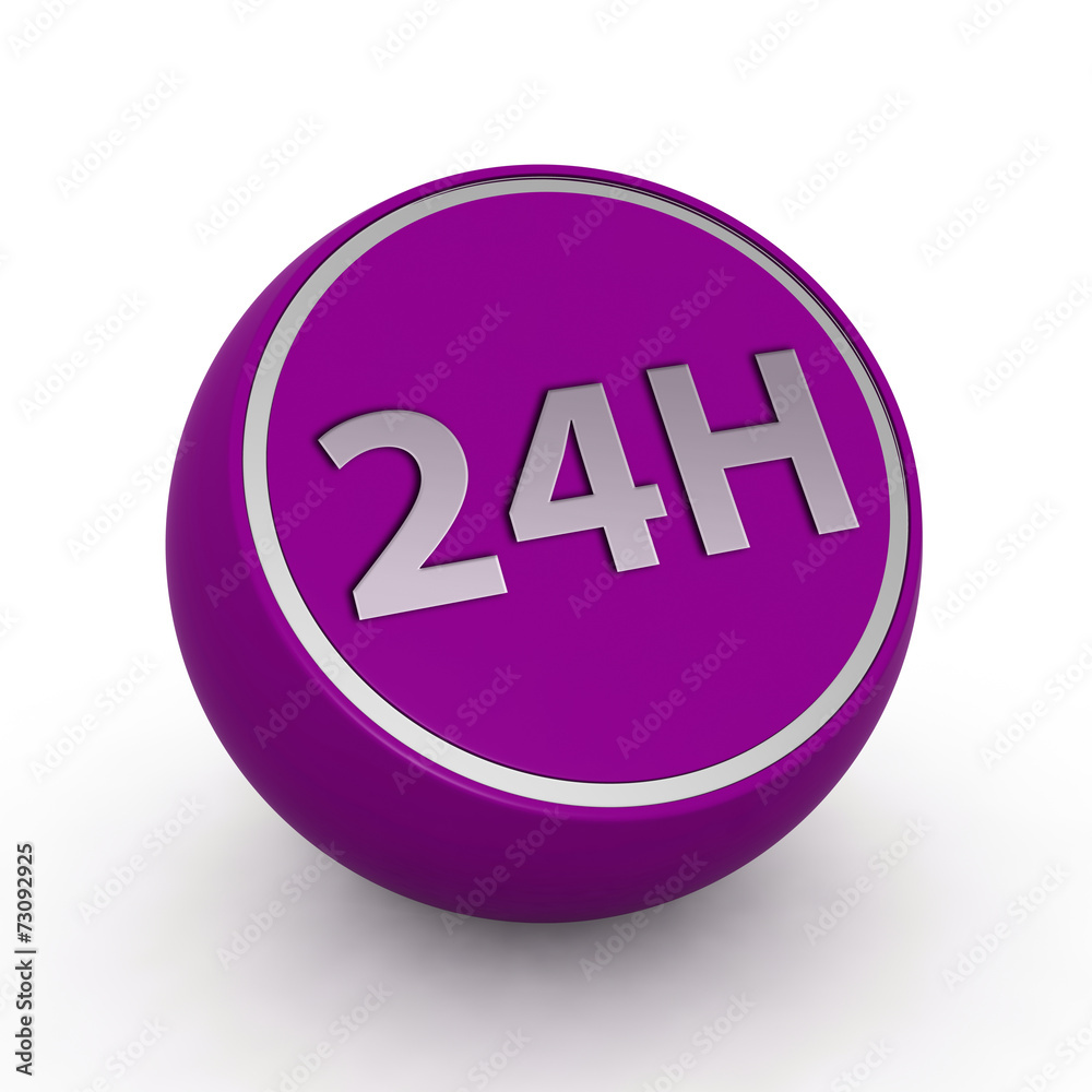 24 hours circular icon on white background 24 hours circular icon on white background