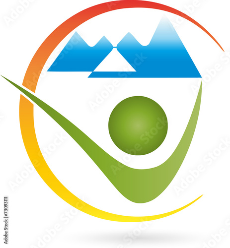Logo, Mensch, Fitness, Gesundheit, Berge