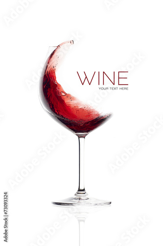 Red Wine in Balloon Glass. Splash Design