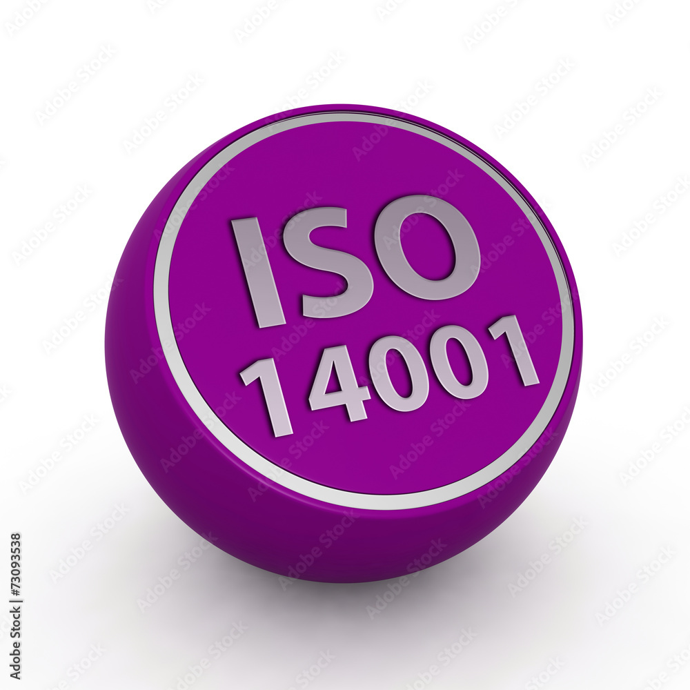 Iso 14001 circular icon on white background Iso 14001 circular icon on white background