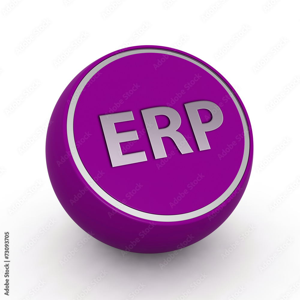 ERP circular icon on white background ERP circular icon on white background