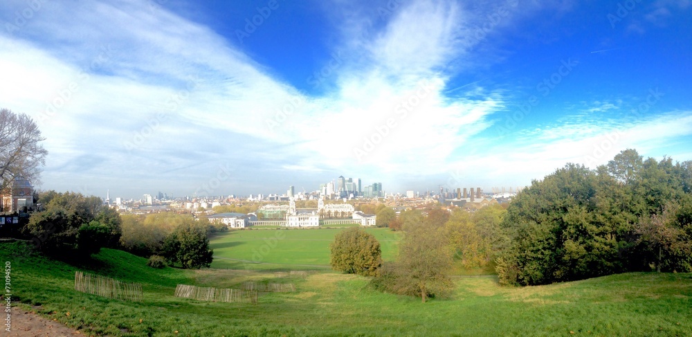 Plakat a wide view of the City in London from the Greenwich hill