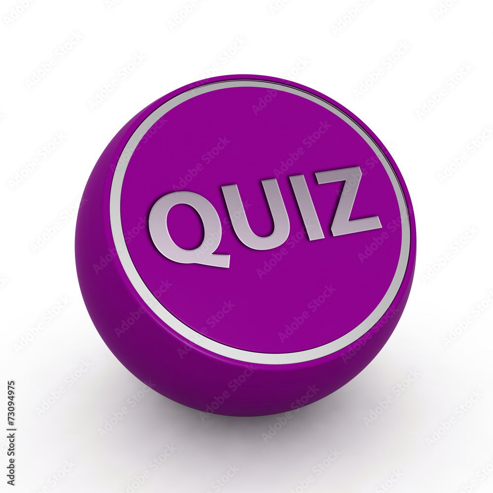 Quiz circular icon on white background Quiz circular icon on white background