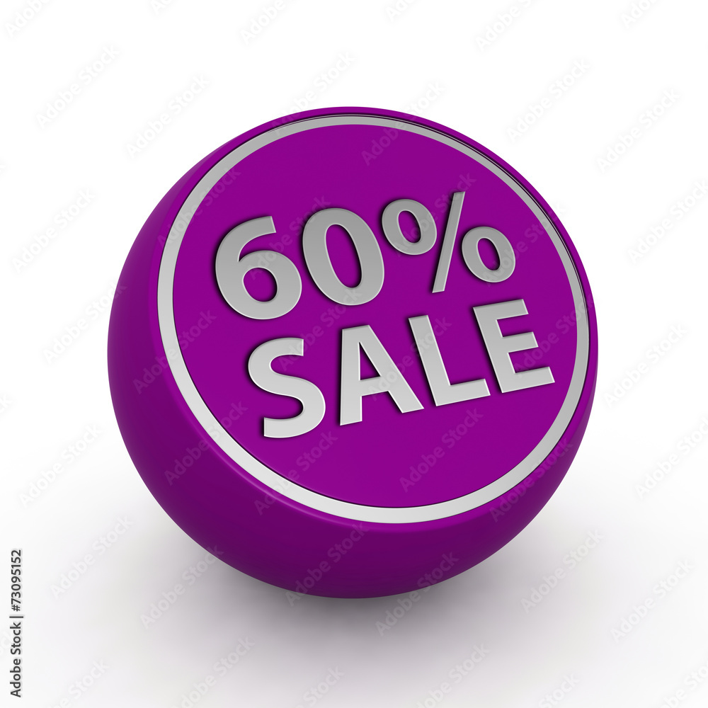 Sale sixty percent circular icon on white background Sale sixty percent circular icon on white background