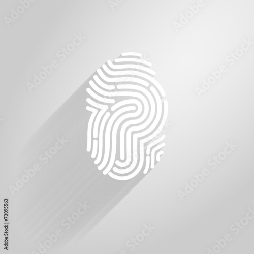 Letter P logo icon fingerprint style and long shadow