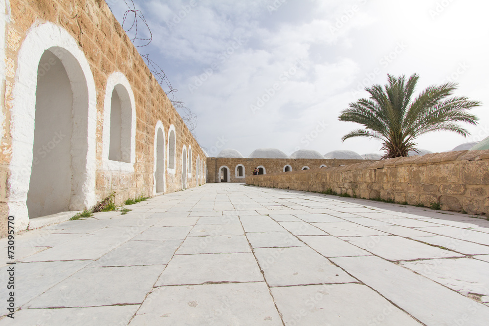 Obraz premium Old muslim stone building yard. 