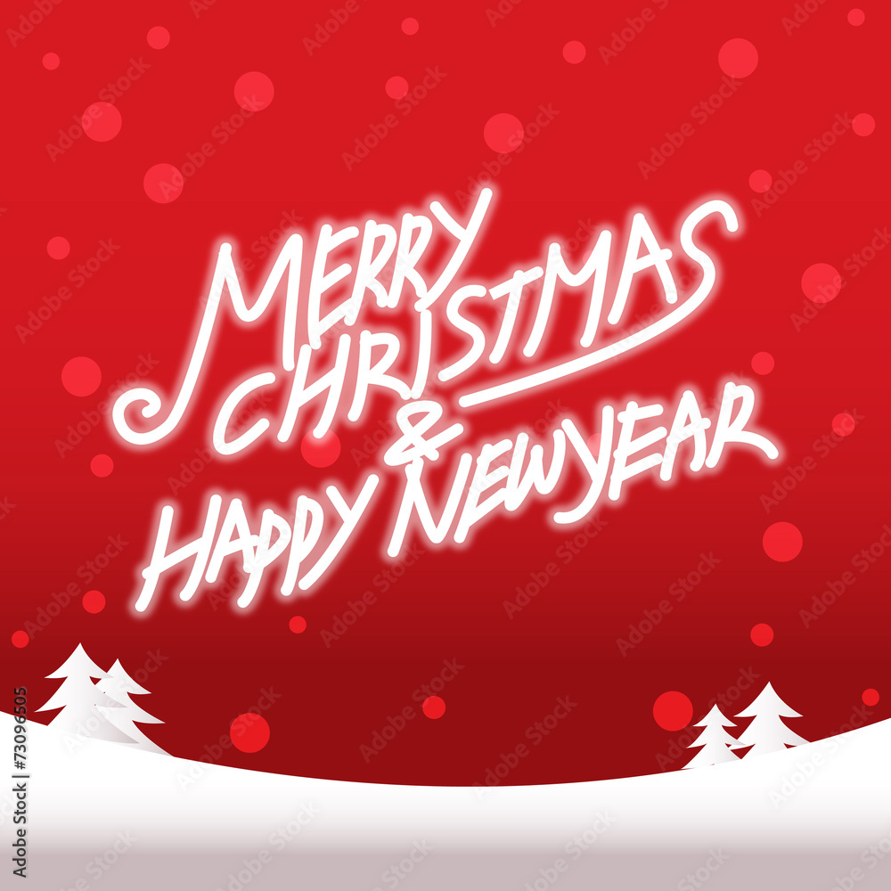 Merry christmas and happy new year,  calligraphy lettering