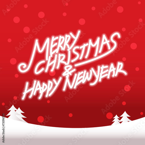 Merry christmas and happy new year   calligraphy lettering