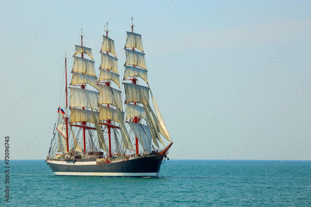 Naklejka premium beautiful old sailing ship