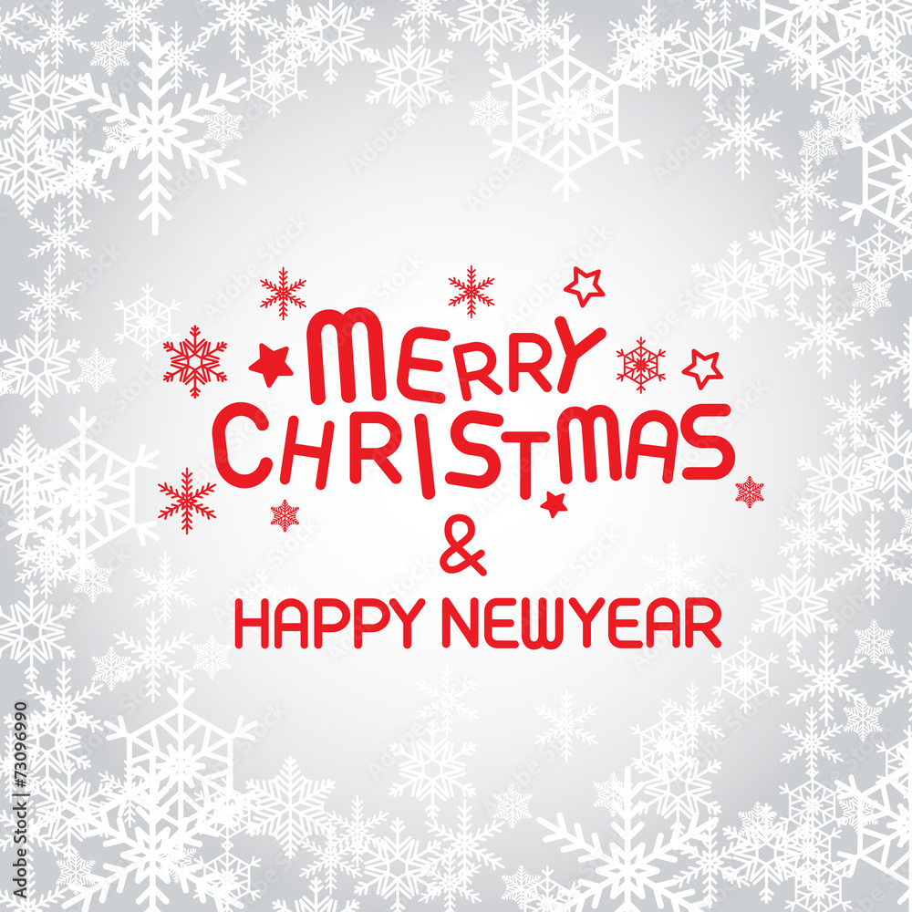 Merry christmas and happy new year,vector lettering