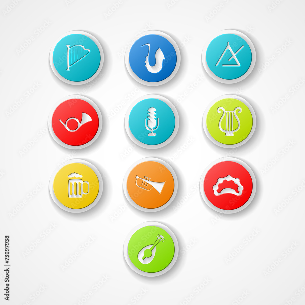 set musical instrument web icon set musical instrument web icon