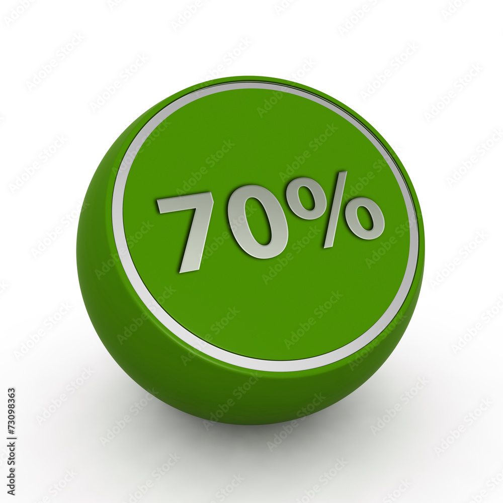 Seventy percent circular icon on white background Seventy percent circular icon on white background