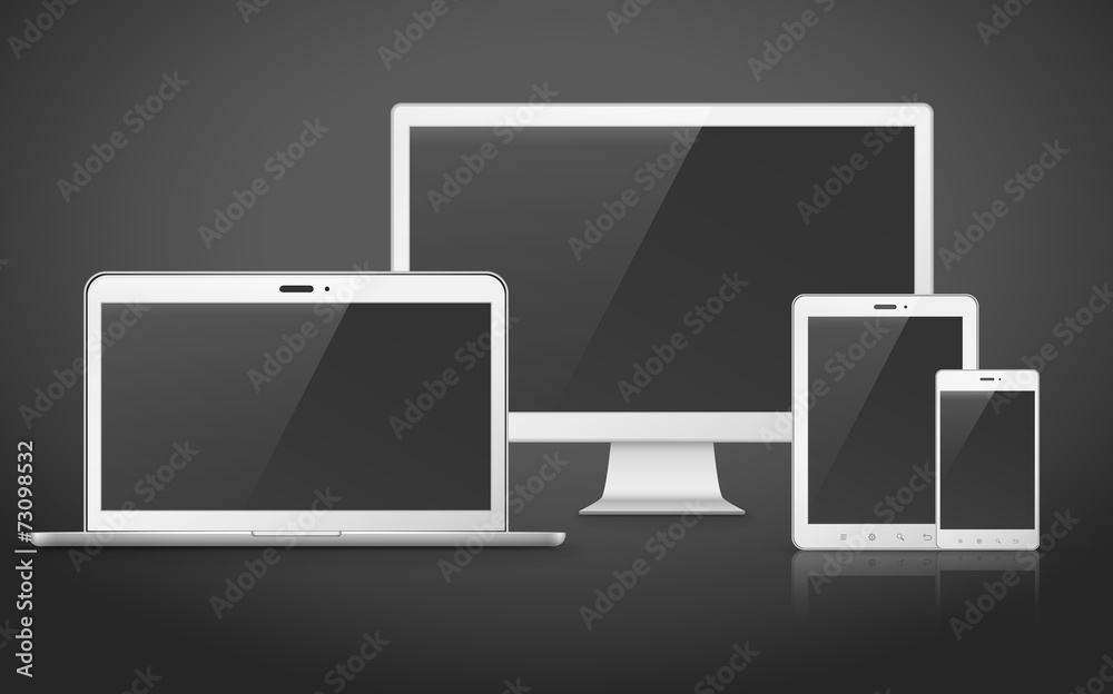 modern device set over black background modern device set over black background