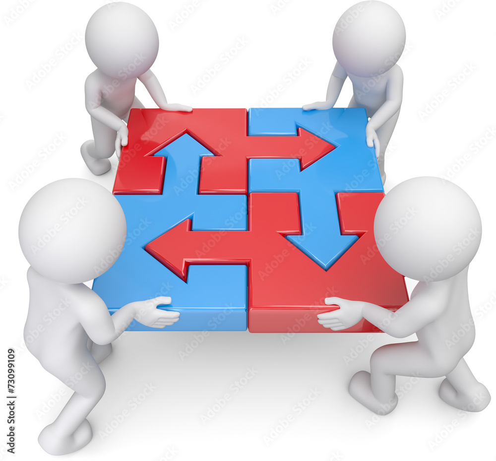 3d männchen Pfeile zusammensetzen ilustração do Stock Adobe Stock