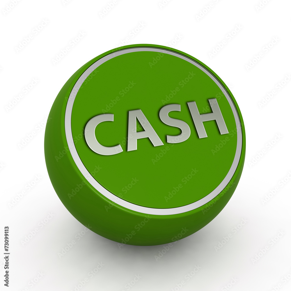 Cash circular icon on white background Cash circular icon on white background