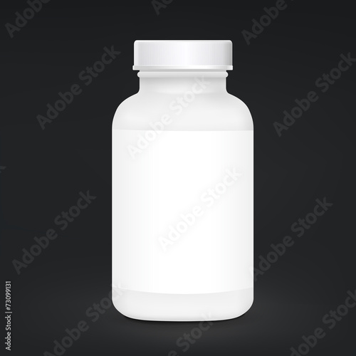 white plastic medical container