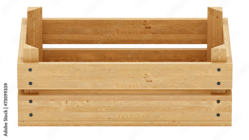 render of a wooden crate,isolated on white