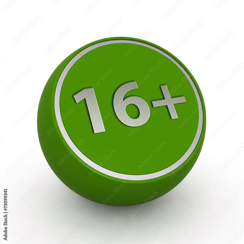 16+ circular icon on white background 16+ circular icon on white background