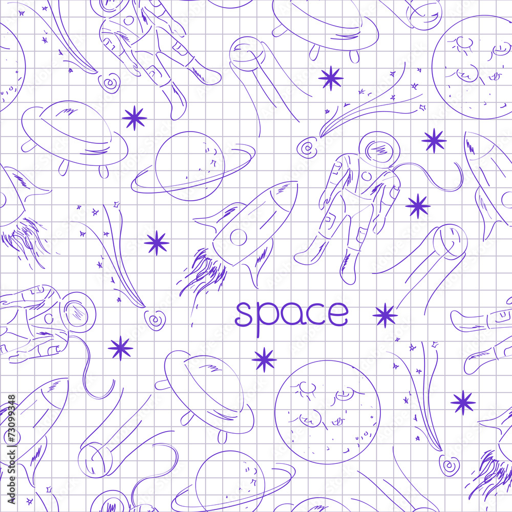 Space vector seamless pattern Space vector seamless pattern