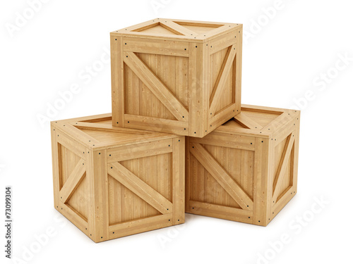render of wooden boxes, isolated on white © Zsolt Fulop
