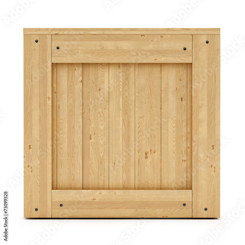 render of a wooden box  isolated on white