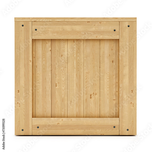 render of a wooden box, isolated on white