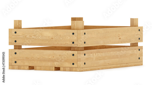 render of a wooden crate,isolated on white