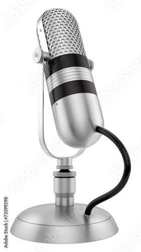 render of a vintage microphone, isolated on white