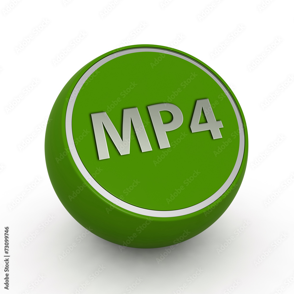 MP4 circular icon on white background MP4 circular icon on white background