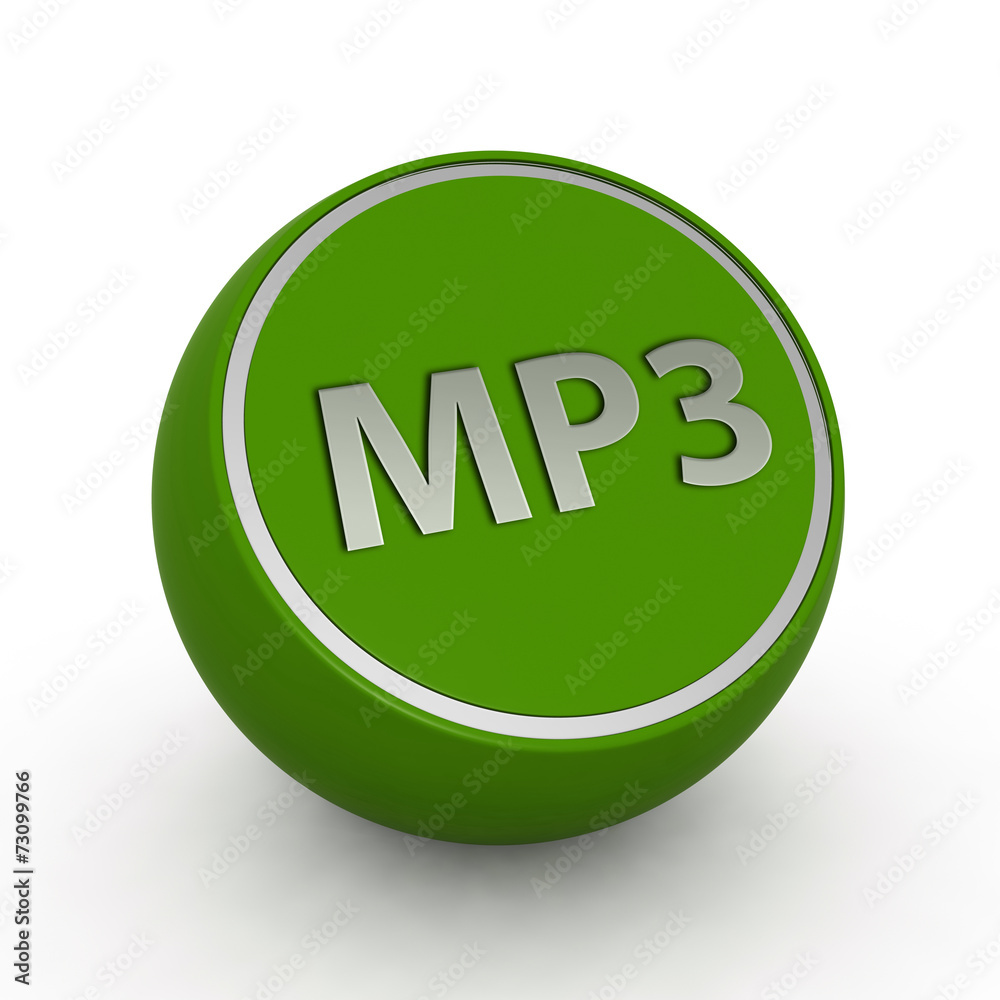 MP3 circular icon on white background MP3 circular icon on white background