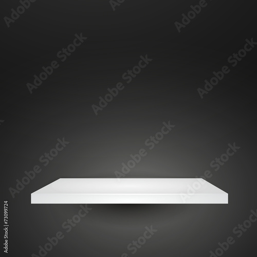 blank white shelve
