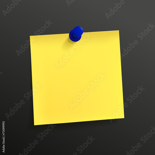 yellow note paper with pin