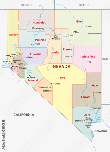 nevada administrative map