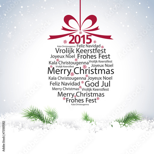 2015 christmas ball typography