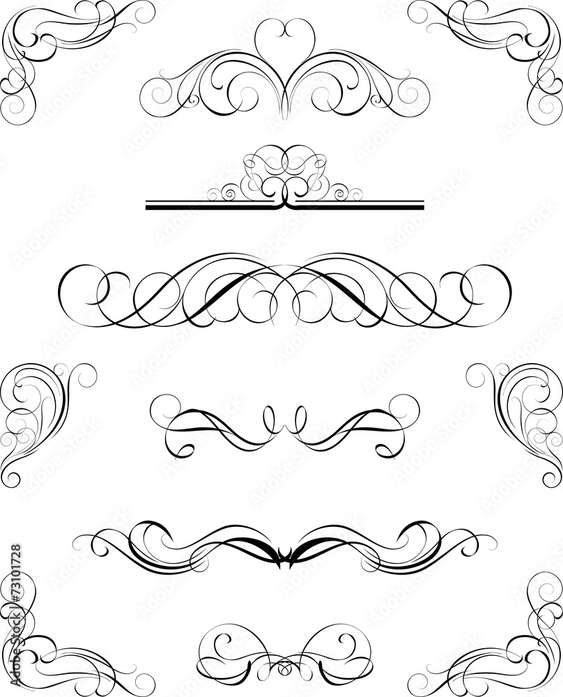 Set calligraphy elements Set calligraphy elements