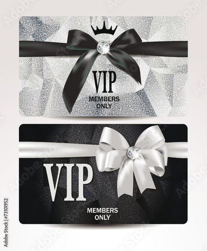 Elegant VIP platinum cards with silk ribbons