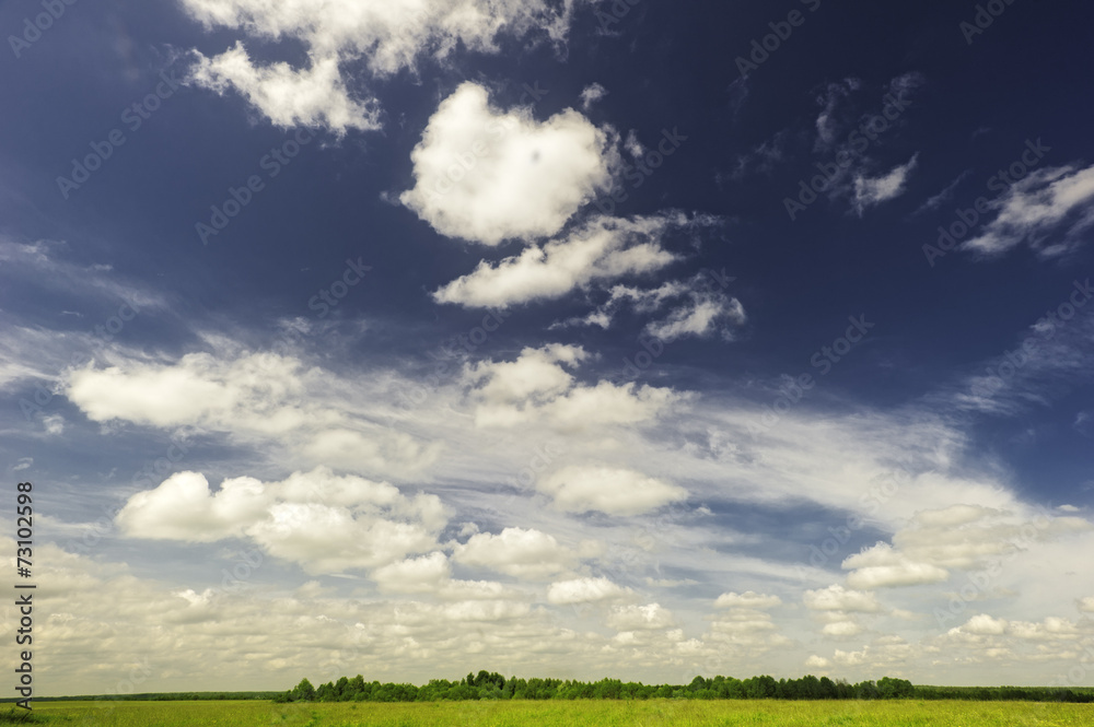 The sky above the field. The sky above the field.