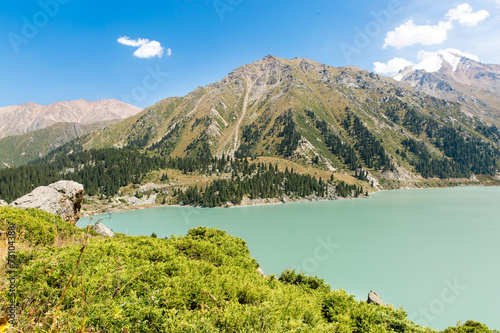 Spectacular scenic Big Almaty Lake ,Tien Shan Mountains photo