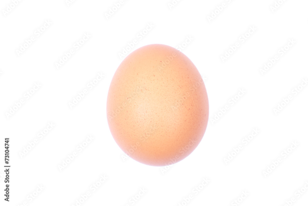 brown egg standing upright on a white isolated background side v brown egg standing upright on a white isolated background side v