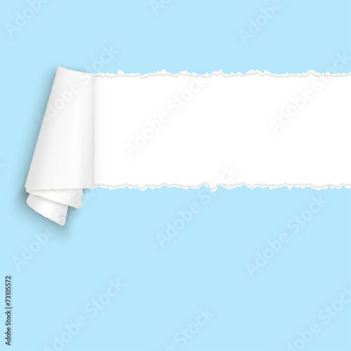 ripped open paper light blue